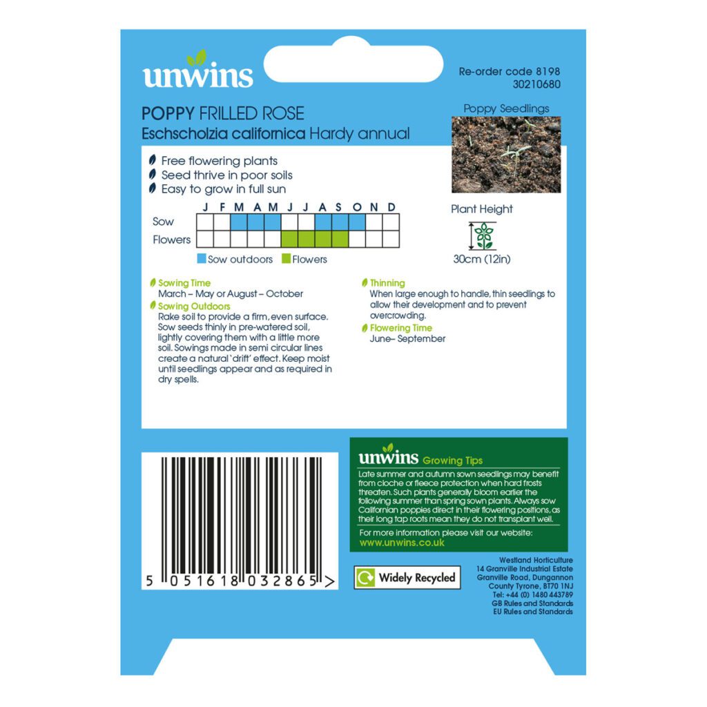 Unwins Poppy Frilled Rose Seeds 5051618032865 2